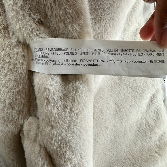 ZARA Jacket Youth Size 13-14 Softshell Sherpa Lined Hoodie Parka Full Zip Beige - Picture 10 of 14